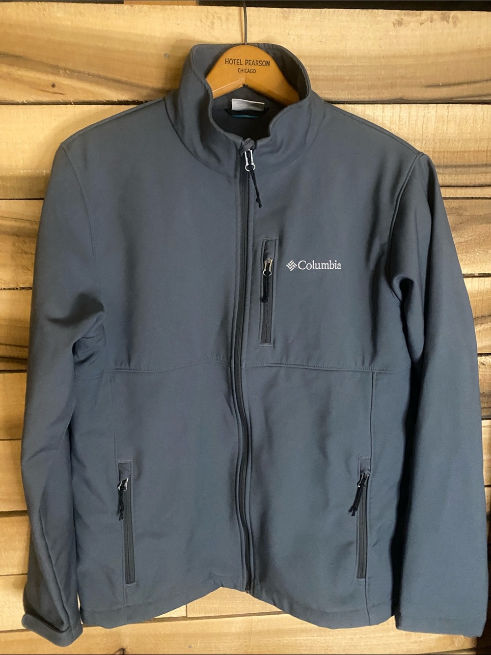Columbia Men's Dark Gray Lightweight Softshell Jacket size medium full zip